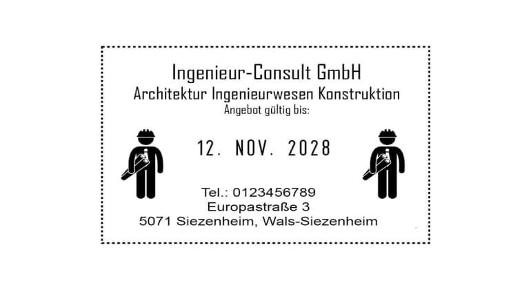 Trodat Classic Datumstempel 2910/P02 mit Textplatte (51x38 mm, 6 Zeilen)