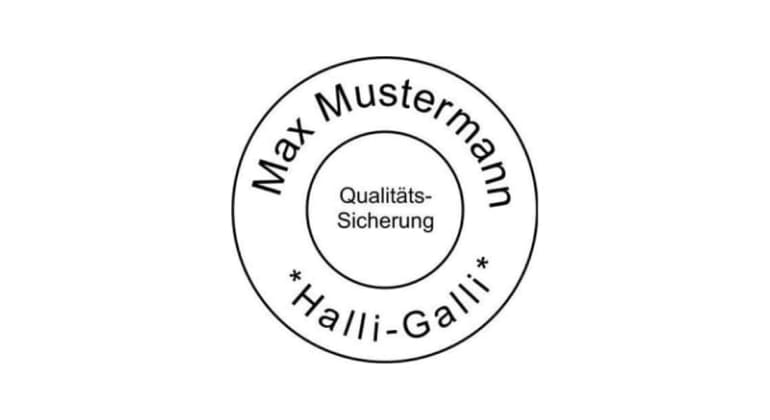 Siegelstempel Holzstempel rund (Ø 30 mm, 6 Zeilen)