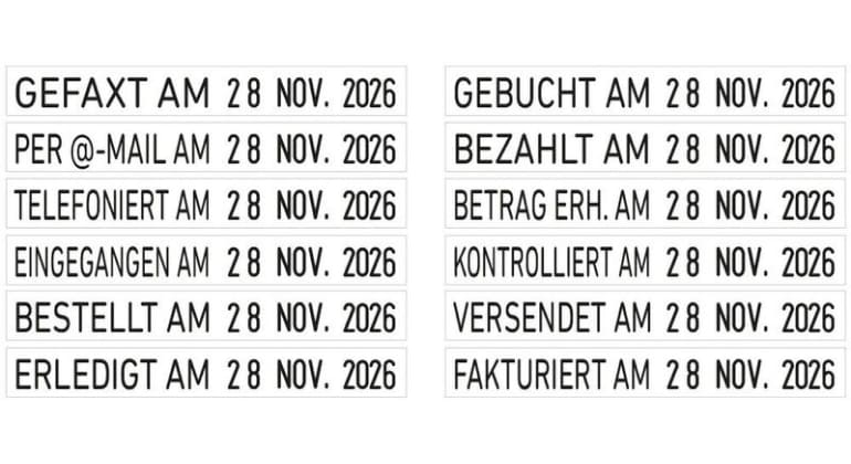 Trodat Printy Dater 4817 Standardtexte