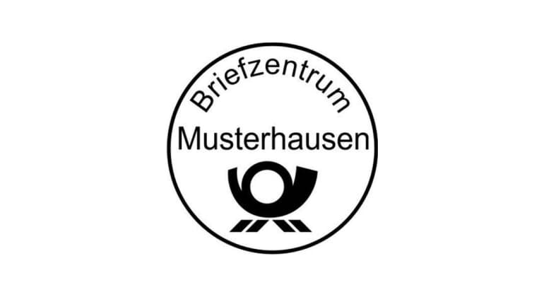 Poststempel Holzstempel rund (Ø 30 mm, 6 Zeilen)