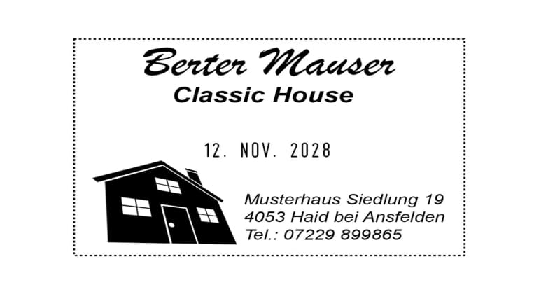 Trodat Classic Datumstempel 2910/P08 mit Textplatte (64x45 mm, 8 Zeilen)