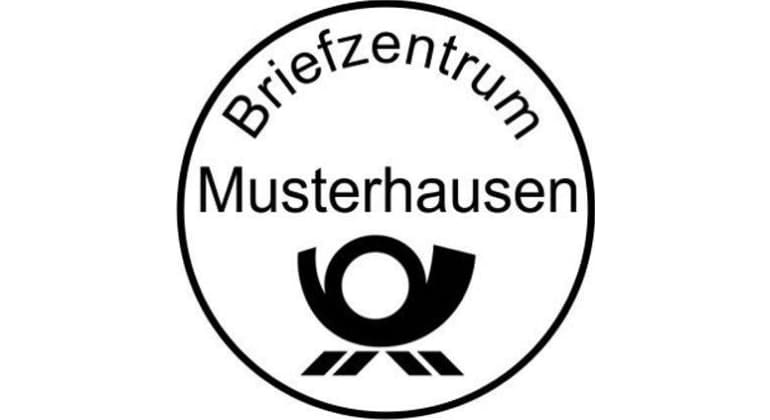 Poststempel Holzstempel rund (Ø 50 mm, 10 Zeilen)