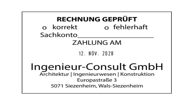 Trodat Classic Datumstempel 2910/P10 mit Textplatte (70x50 mm, 8 Zeilen)