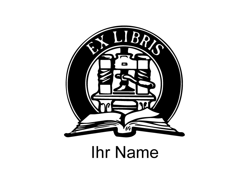 Holzstempel Exlibris rund 60 mm
