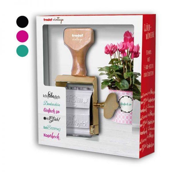 Stempelset Trodat Vintage Glückwünsche