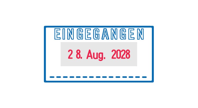 Trodat Printy Dater 4750/L EINGEGANGEN (41x24 mm, blau/rot)