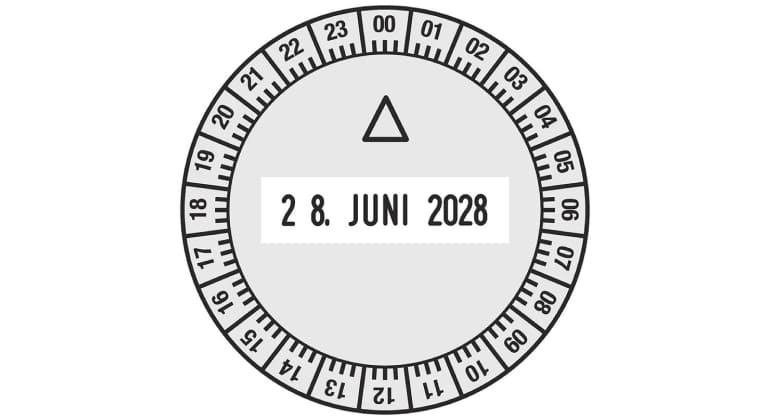Trodat Classic Datumstempel 2910/U1-24 mit Uhrzeitplatte (Ø 50 mm)