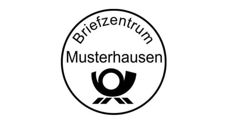 Poststempel Holzstempel rund (Ø 40 mm, 8 Zeilen)
