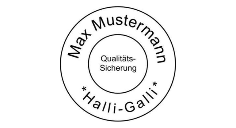 Siegelstempel Holzstempel rund (Ø 40 mm, 8 Zeilen)