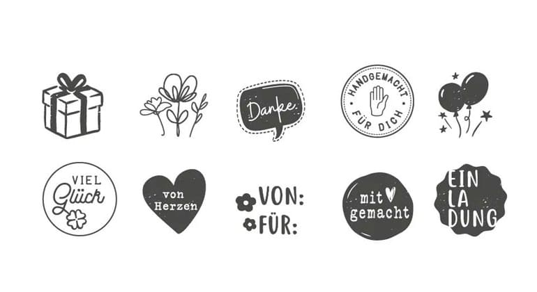 Deutsche Stempel "Schenke Glück!"