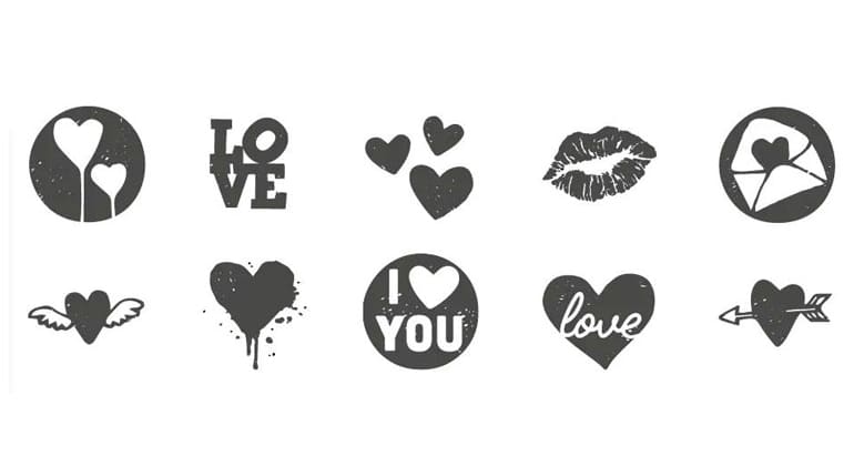 Liebe Stempel "Made with heart"