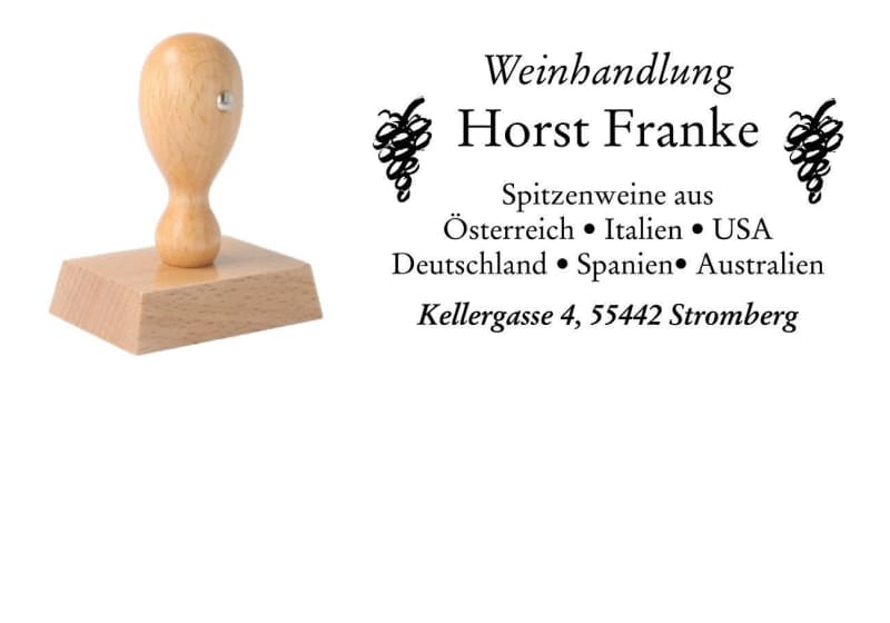 Produkt Holzstempel individuell eckig (60x40 mm, 8 Zeilen)