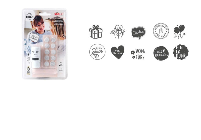 Stempelset Deutsch Schenke Glück!